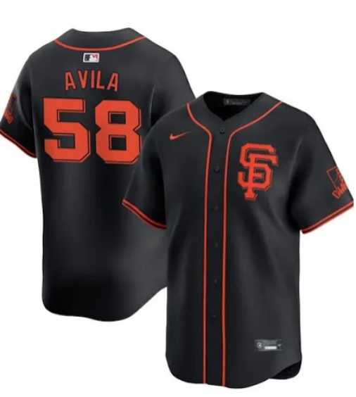 Men%27s San Francisco Giants #58 Nick Avila Black 2024 Black AlternateLimited Stitched Baseball Jersey Dzhi->san francisco giants->MLB Jersey